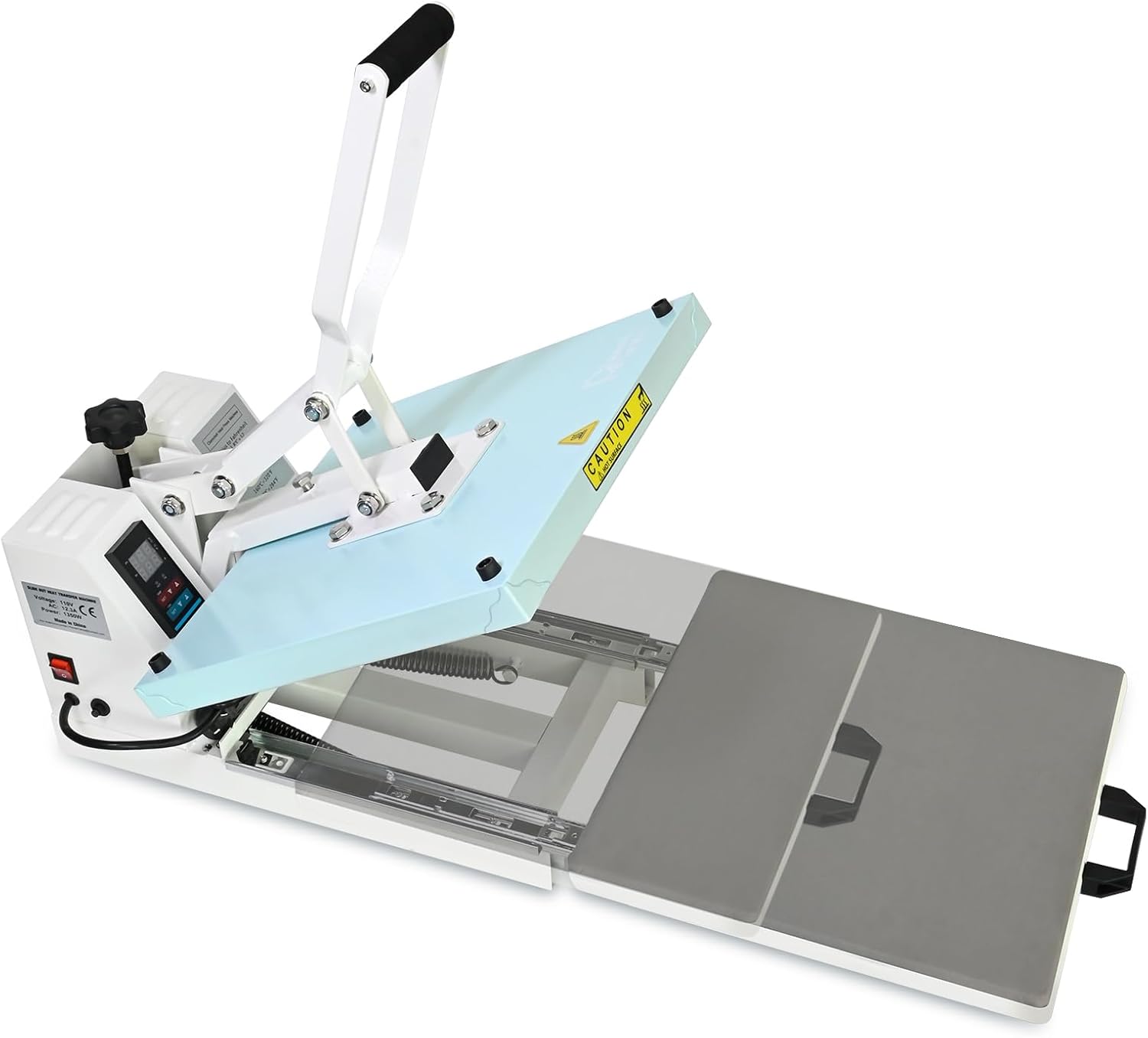 PlanetFlame 15x15 inch slide-out heat press machine, blue